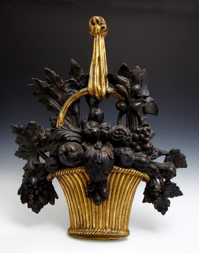 Painted and Gilt Composition Applique, 20th c., in the (1 of 1)