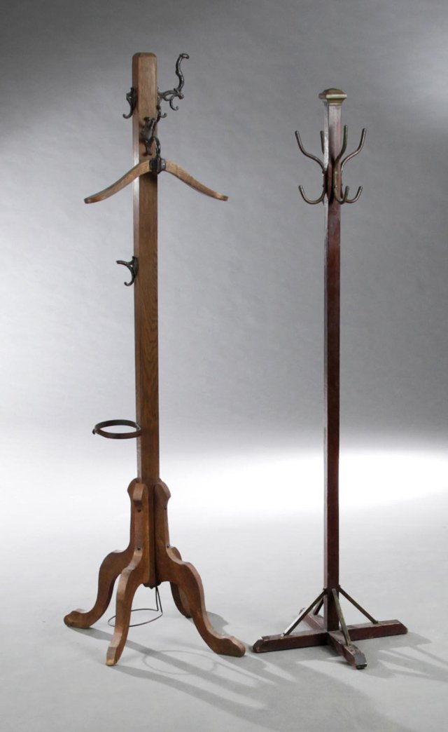 Two American Late Victorian Hall Trees, c. 1910, one (1 of 1)