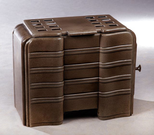 French Porcelain Enameled Cast Iron Stove, c. 1900, the (1 of 1)