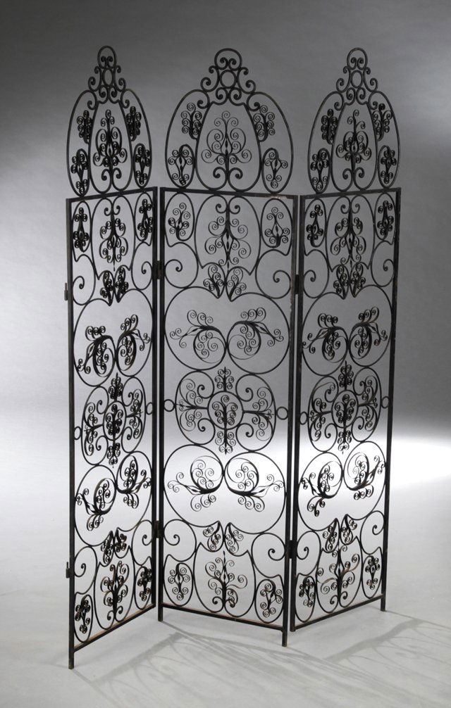 Victorian Style Wrought Iron Three Panel Folding (1 of 1)