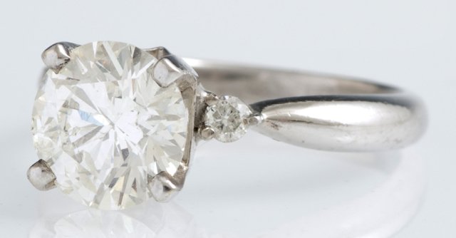 Lady's Platinum Diamond Solitaire Ring, with a 2.01 (1 of 2)