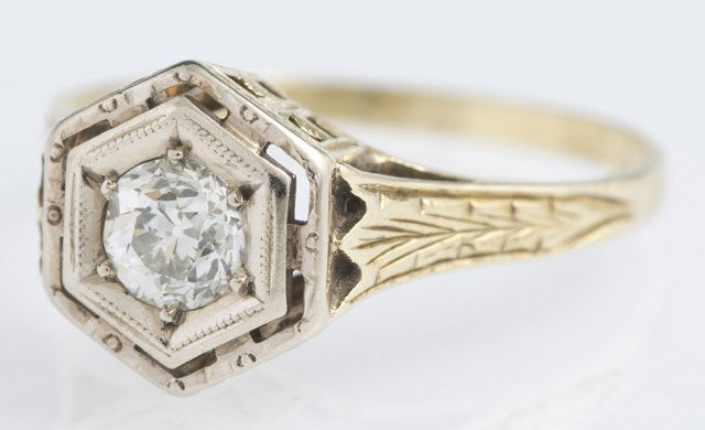 Lady's Vintage 14K Yellow Gold Dinner Ring, early 20th (1 of 1)