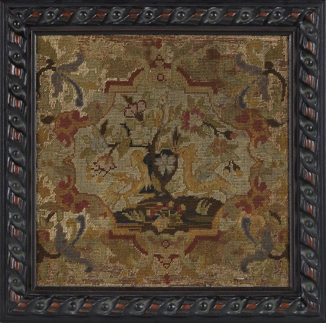 English Needlepoint and Petit Point Panel, 19th c., (1 of 1)