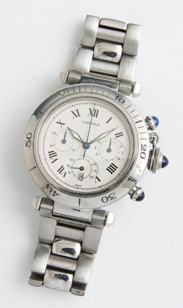 Man's Stainless Steel Cartier "Pasha" Chronograph, with (1 of 1)