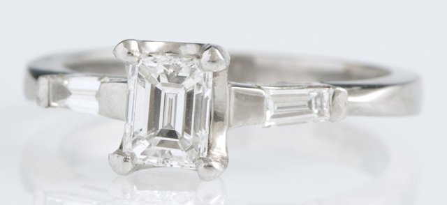 Lady's Platinum Diamond Dinner Ring, with a one carat (1 of 1)