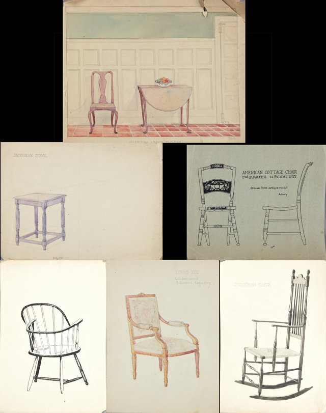 May Asbury Jones (1901-1986, American), "Six Furniture (1 of 1)
