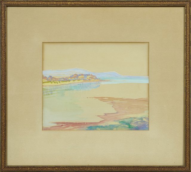 Will Henry Stevens (1887-1949), "Hilly Lake Landscape," (1 of 1)