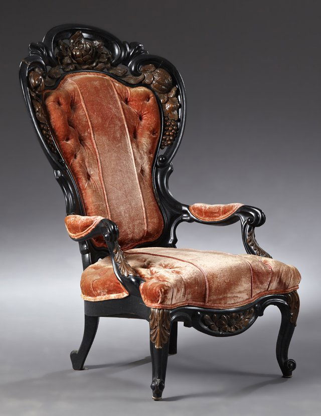 Austrian Ebonized Rococo Revival Carved Walnut (1 of 1)