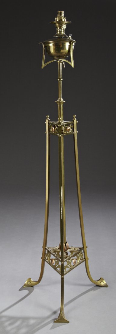 English Art Nouveau Period Brass and Copper Oil Organ (1 of 1)