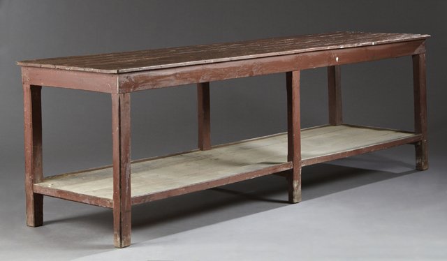 French Provincial Polychromed Pine Work Bench, 19th c., (1 of 1)