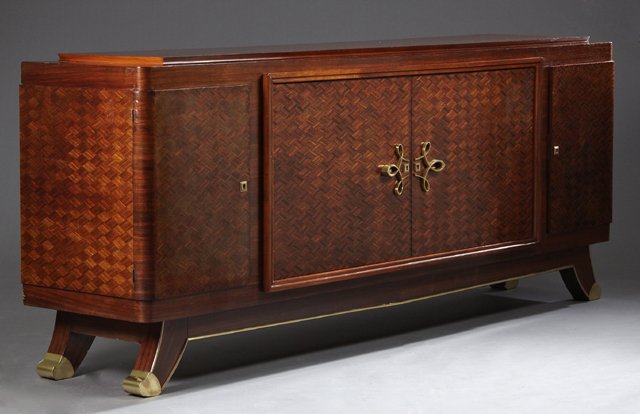 Art Deco Parquetry Inlaid Rosewood Sideboard, c. 1940, (1 of 1)