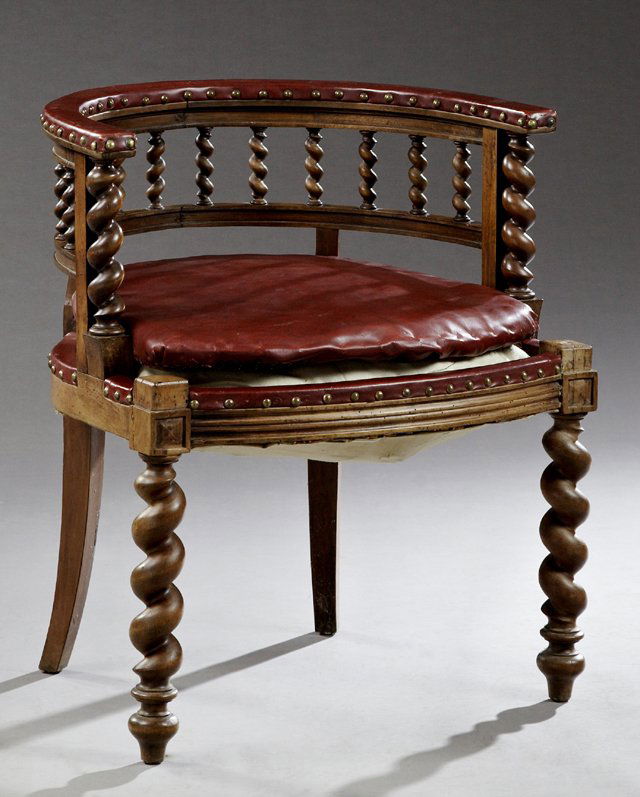 Victorian Carved Beech Barrel Back Arm Chair, late 19th (1 of 1)