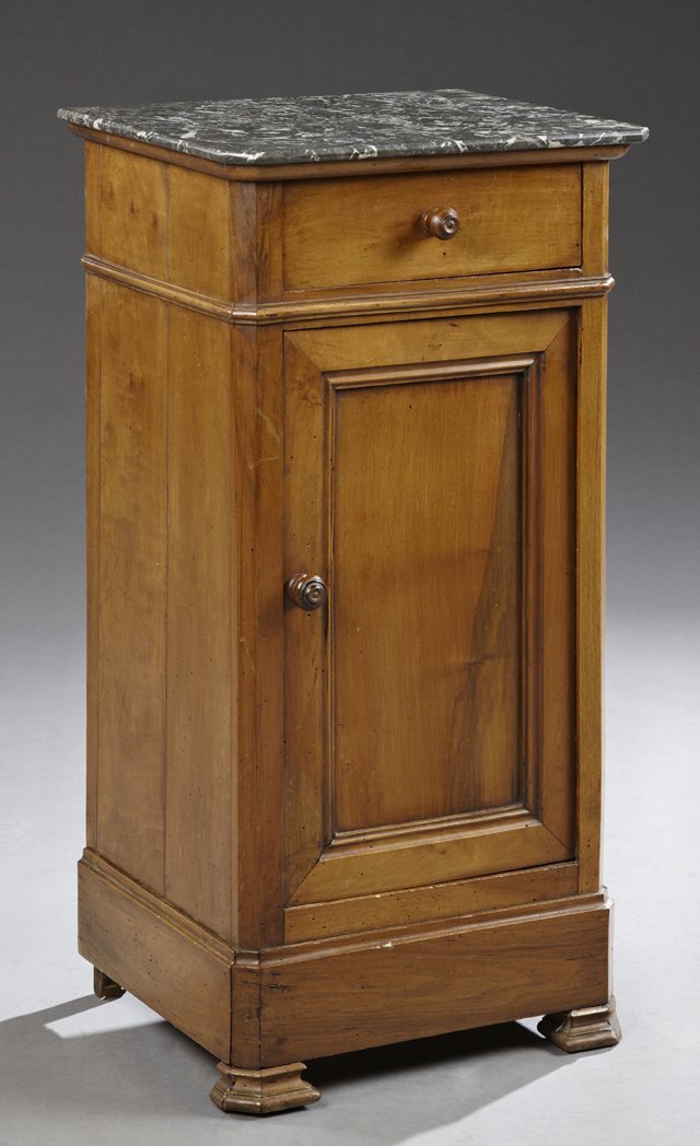 French Louis Philippe Carved Walnut Marble Top (1 of 1)