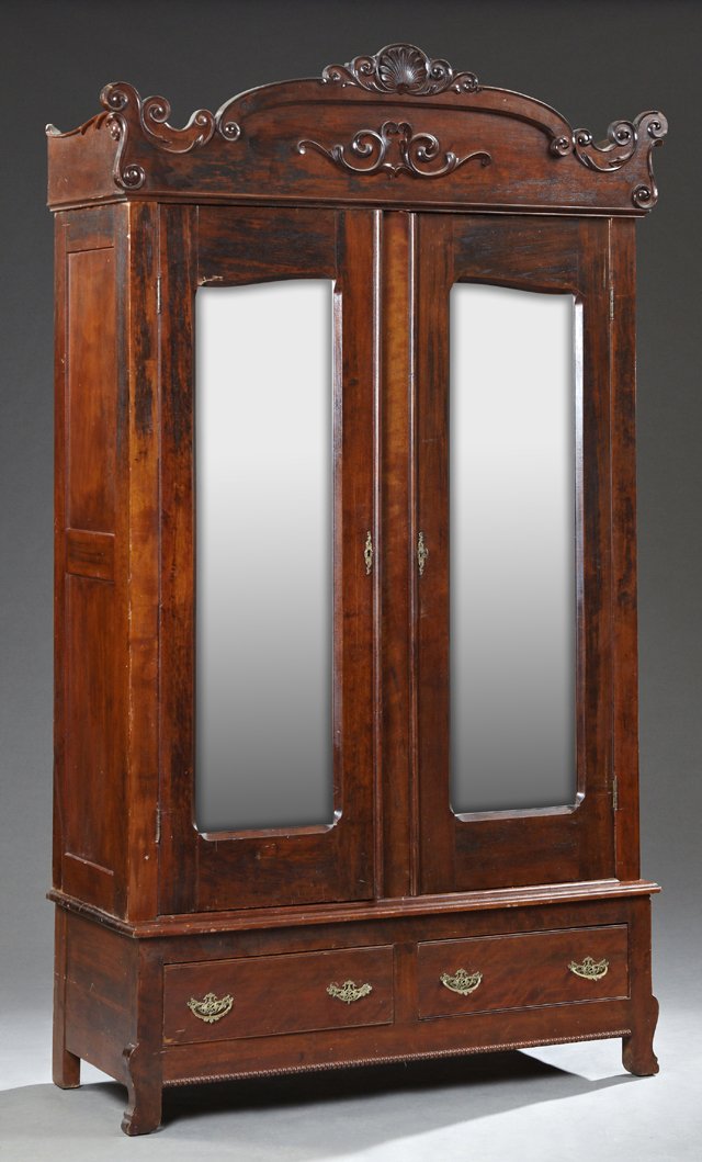 American Victorian Carved Mahogany Armoire, late 19th (1 of 1)