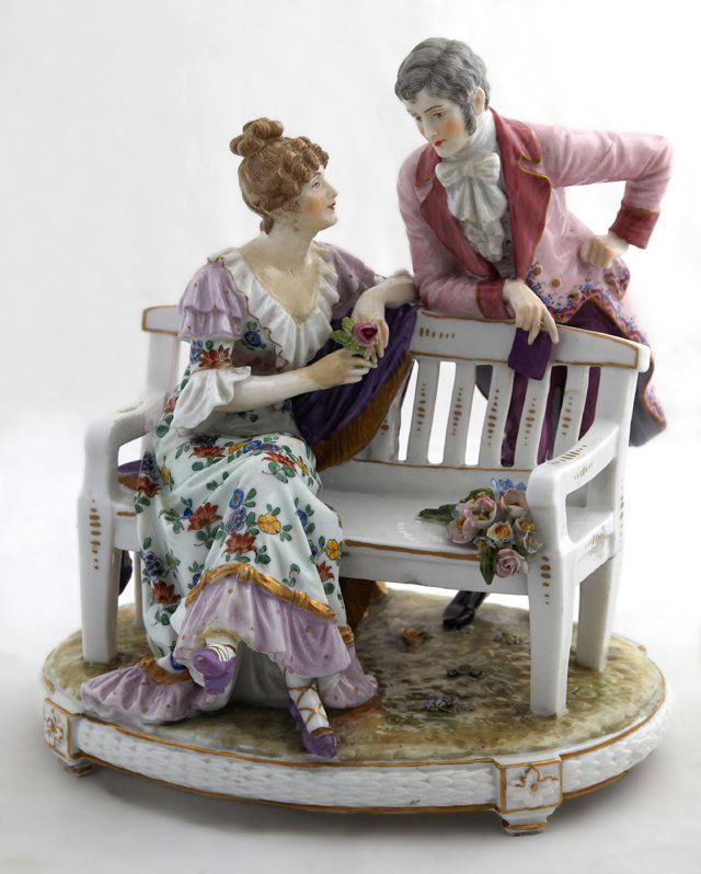 Meissen Style Polychromed Porcelain Figural Group, (1 of 1)