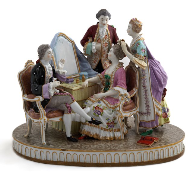 Meissen Style Porcelain Figural Group, early 20th c., (1 of 7)