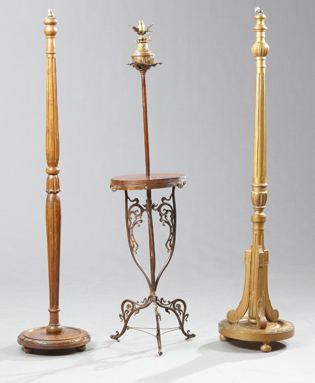 Three French Late Victorian Floor Lamps, late 19th c., (1 of 1)