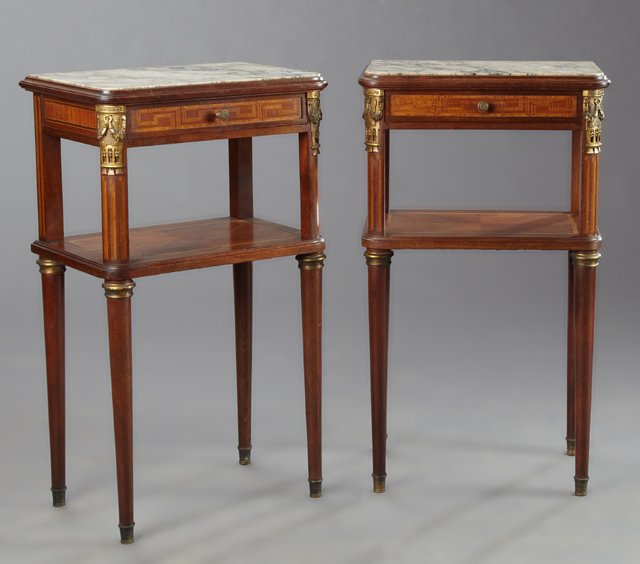 Pair of French Louis XVI Style Ormolu Mounted Inlaid (1 of 1)