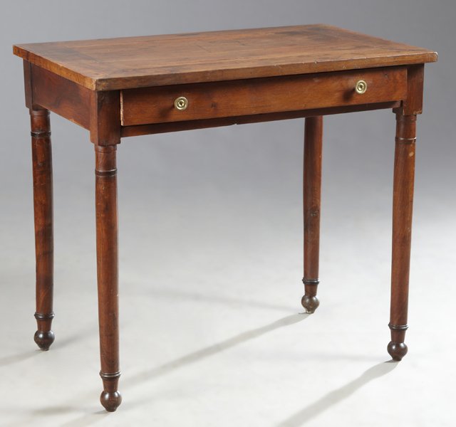 French Restoration Carved Walnut Writing Table, mid (1 of 1)