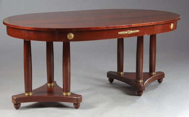 French First Empire Style Ormolu Mounted Dining Table, (1 of 2)