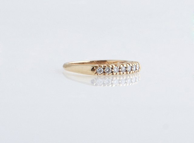 Lady's 14K Yellow Gold Dinner Ring, mounted with 7 (1 of 1)