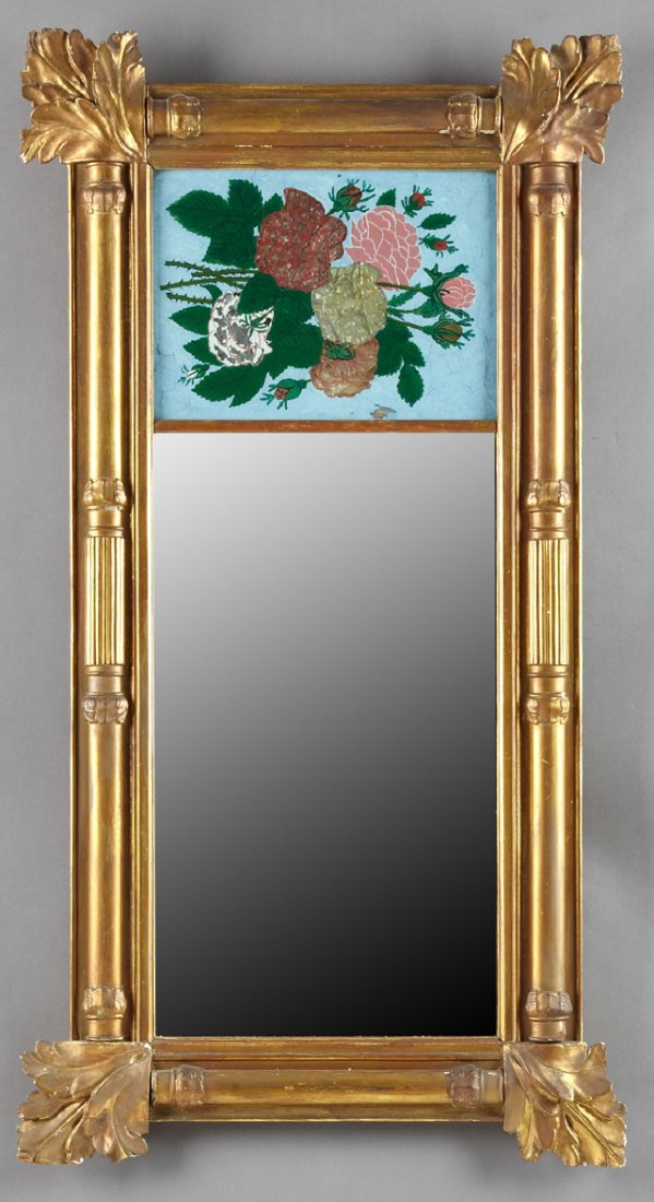 American Classical Carved Giltwood Trumeau Mirror, 19th (1 of 1)