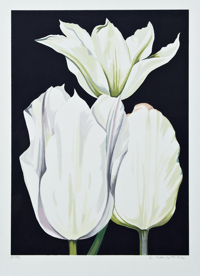 Lowell Nesbitt (1933-1993), "Three White Tulips on (1 of 1)