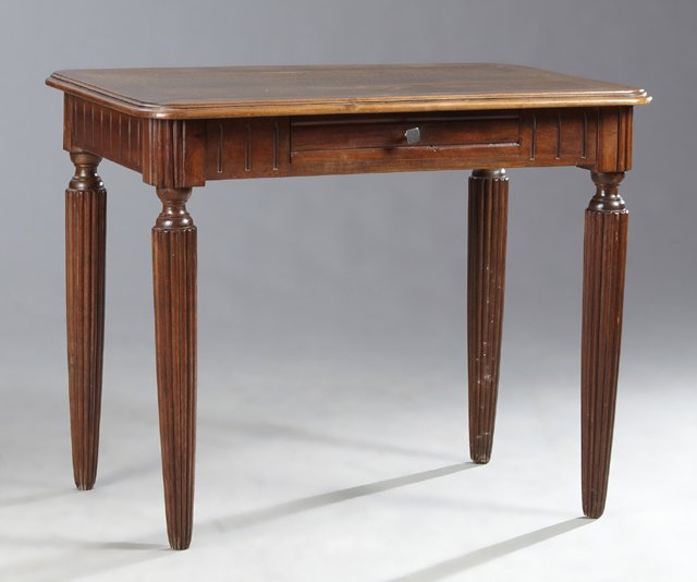 French Louis Philippe Carved Walnut Writing Table, 19th (1 of 1)