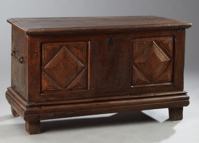 French Louis XIII Style Carved Oak Coffer, mid 19th c., (1 of 1)