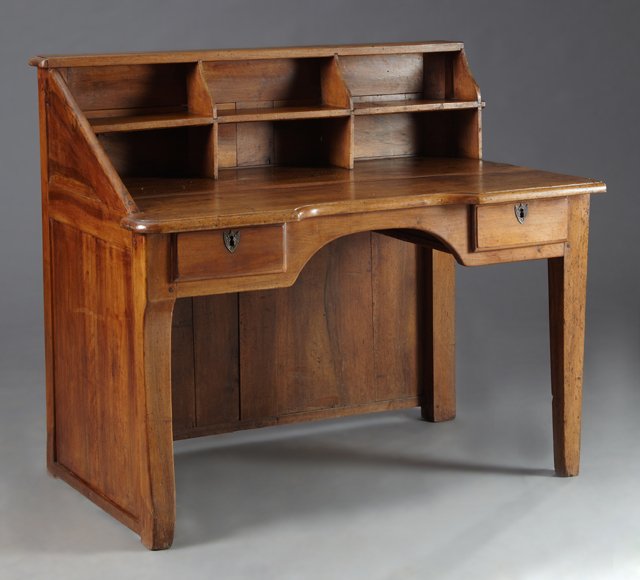 French Louis Philippe Carved Walnut Writing Desk, mid (1 of 1)
