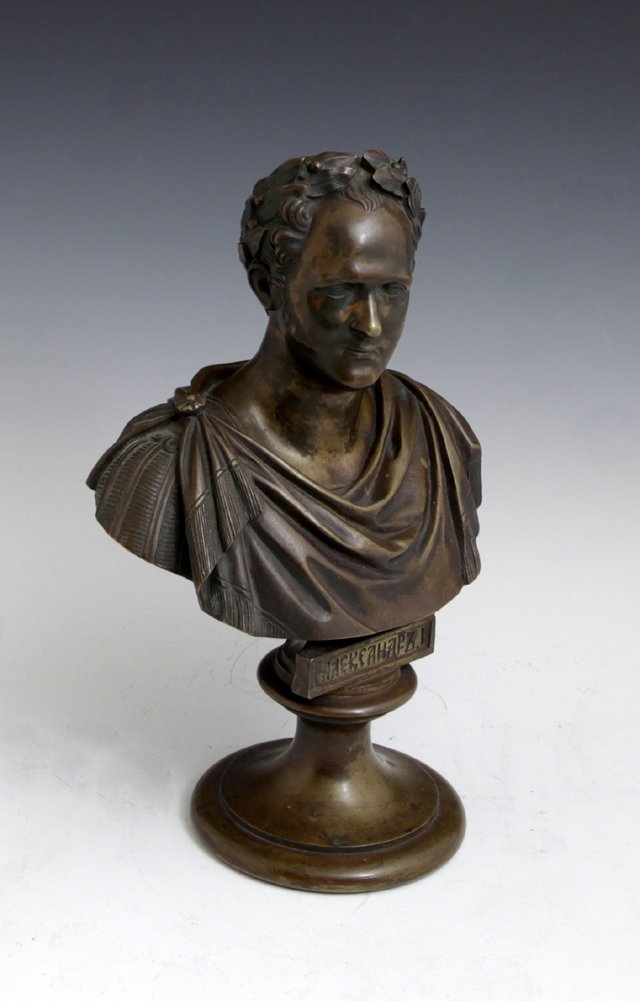 Patinated Bronze Portrait Bust of Emperor Alexander I, (1 of 9)