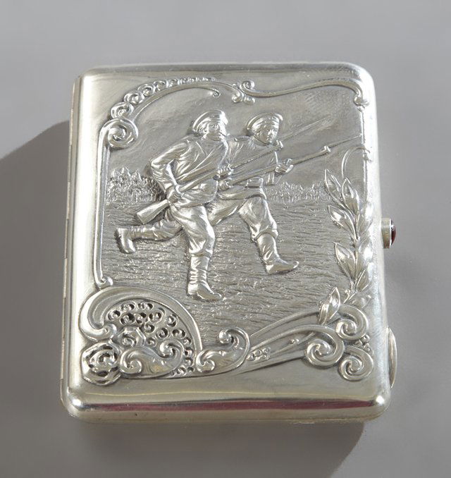 Russian Silver Cigarette Case, 1908-1917, Moscow, by (1 of 7)