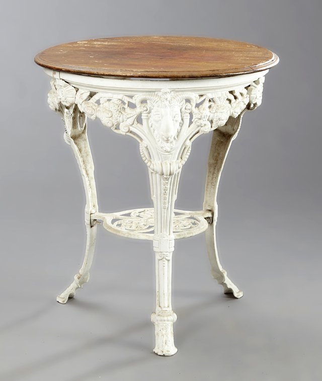 French Louis XIV Style Cast Iron Pub Table, c. 1900, (1 of 1)