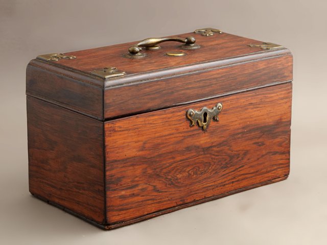 Georgian Carved Mahogany Tea Caddy, 19th c., now lined (1 of 1)