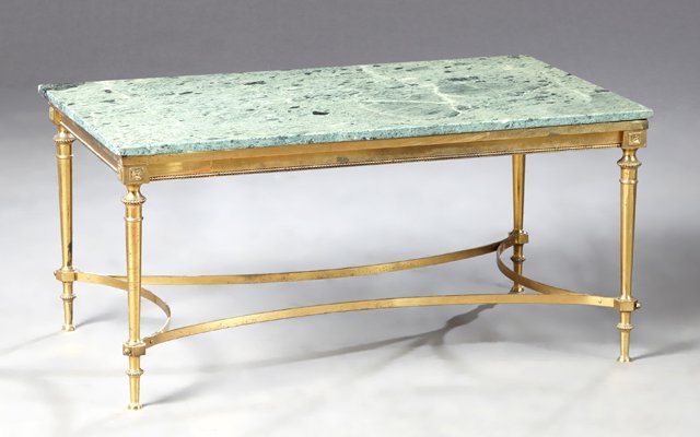 French Louis XVI Style Brass Coffee Table, mid 20th c., (1 of 1)