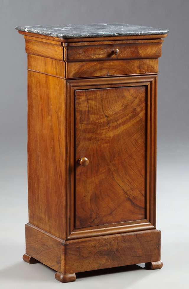 French Louis Philippe Carved Walnut Marble Top (1 of 4)