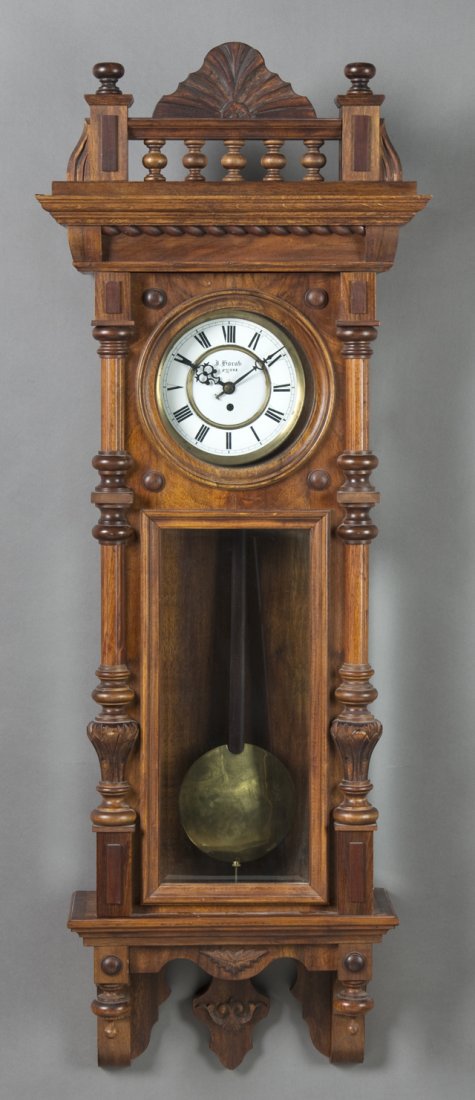 Carved Walnut Single Weight Vienna Regulator Wall (1 of 1)