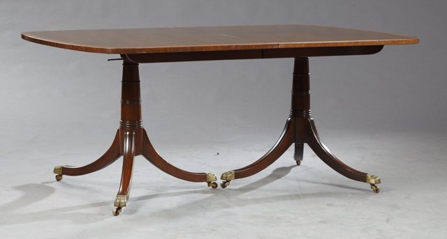 American Regency Style Inlaid Mahogany Double Pedestal (1 of 1)