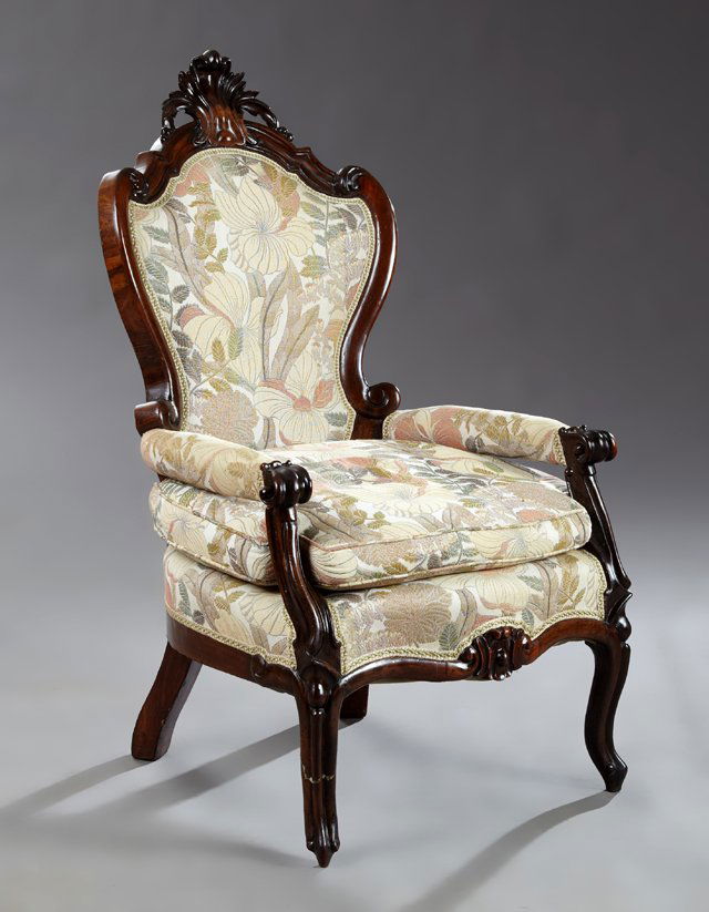Victorian Rococo Revival Rosewood Armchair, late 19th (1 of 1)