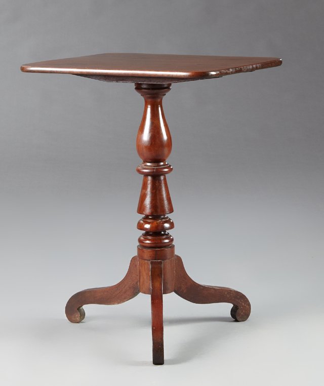 American Classical Carved Mahogany Tilt Top Table, 19th (1 of 1)