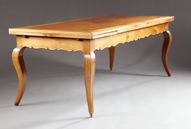 Louis XV Style Carved Cherry Draw Leaf Dining Table, (1 of 1)