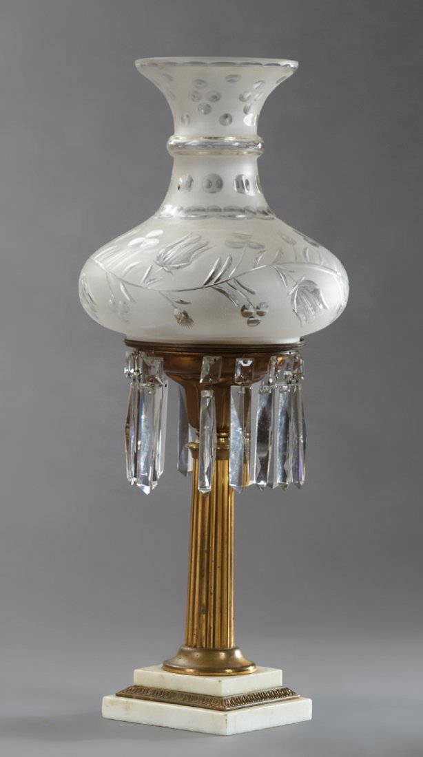 American Brass and Marble Astral Lamp, 19th c., the (1 of 1)