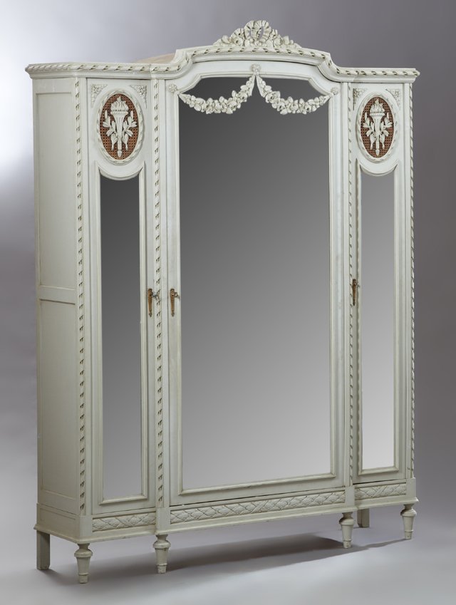 French Louis XVI Style Polychromed Beech Triple Door (1 of 10)