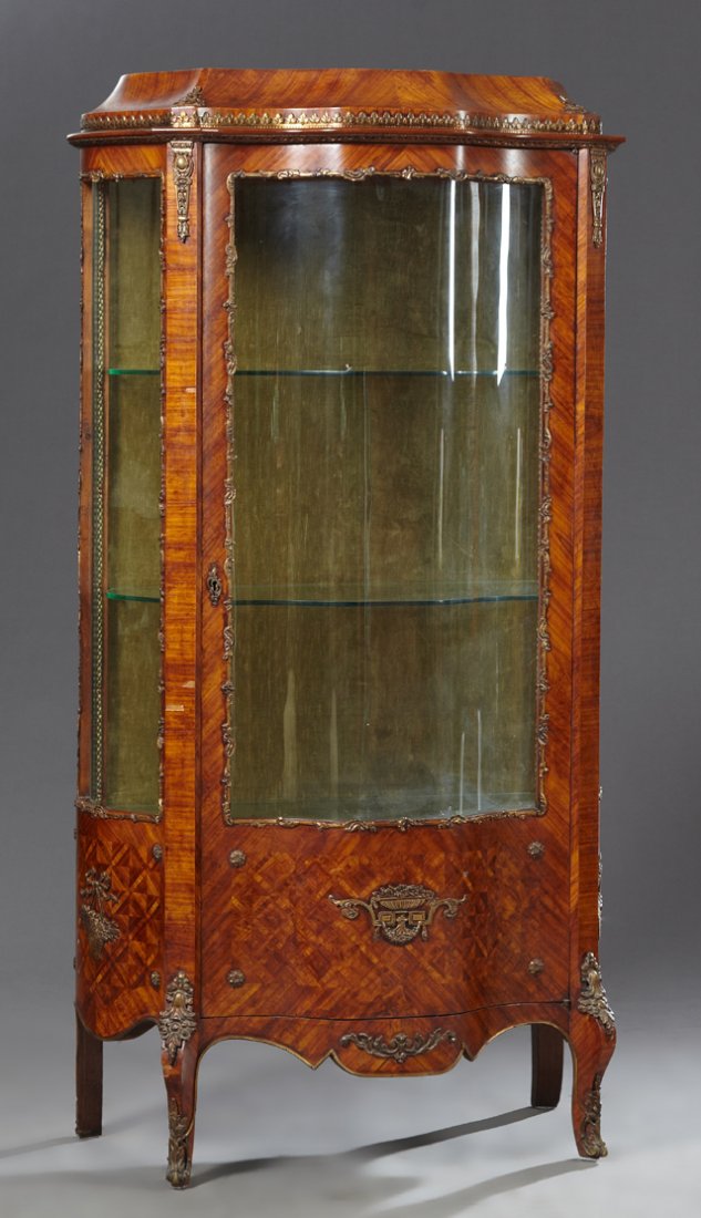 Louis XV Style Ormolu Mounted Parquetry Inlaid Bombe (1 of 1)