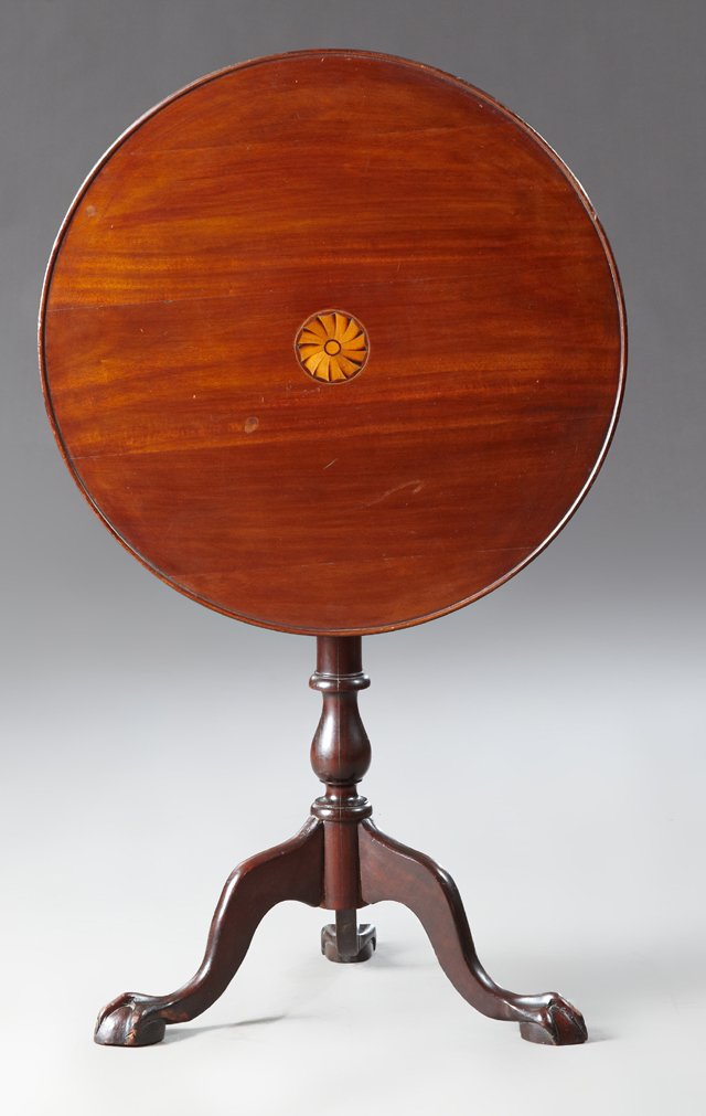 Edwardian Inlaid Mahogany Tilt Top Tea Table, early (1 of 2)