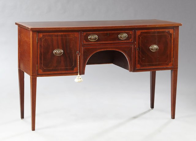 Edwardian Inlaid Mahogany Sheraton Style Sideboard, (1 of 1)