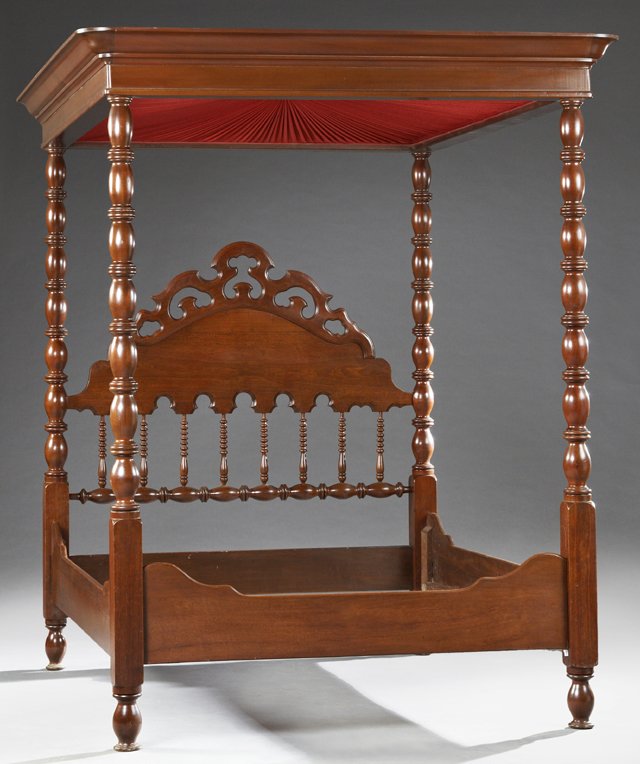 American Late Victorian Carved Walnut Full Tester (1 of 1)