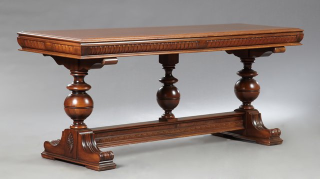 Renaissance Revival Style Carved Walnut Library Table, (1 of 1)