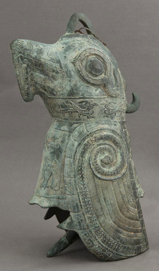 Chinese Archaistic Form Patinated Bronze Bell, 20th c., (1 of 1)