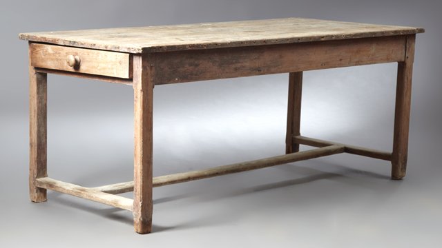 French Provincial Carved Pine Farm House Table, 19th (1 of 1)